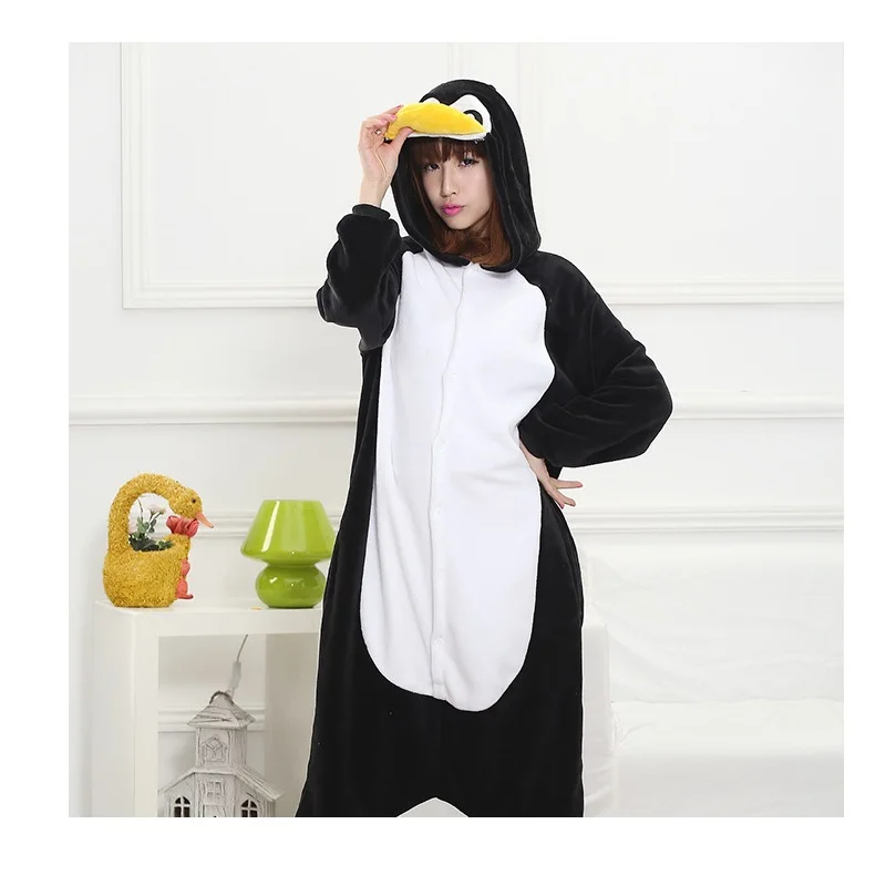 Пингвин Новая Зимняя Аниме Пижама Для Взрослых Животных Черный Косплей Пижамы