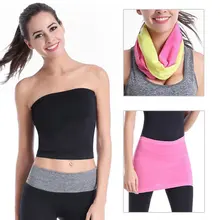 Ladies Stretch Bra Wrap Yoga Tops Sports Running Women Wrapped Chest Boob Tube Bra Bandeau