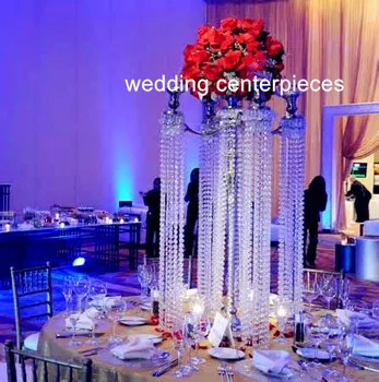 

(about 30 working days sent out order )Tall chandelier flower stand table centerpieces for wedding decoration.