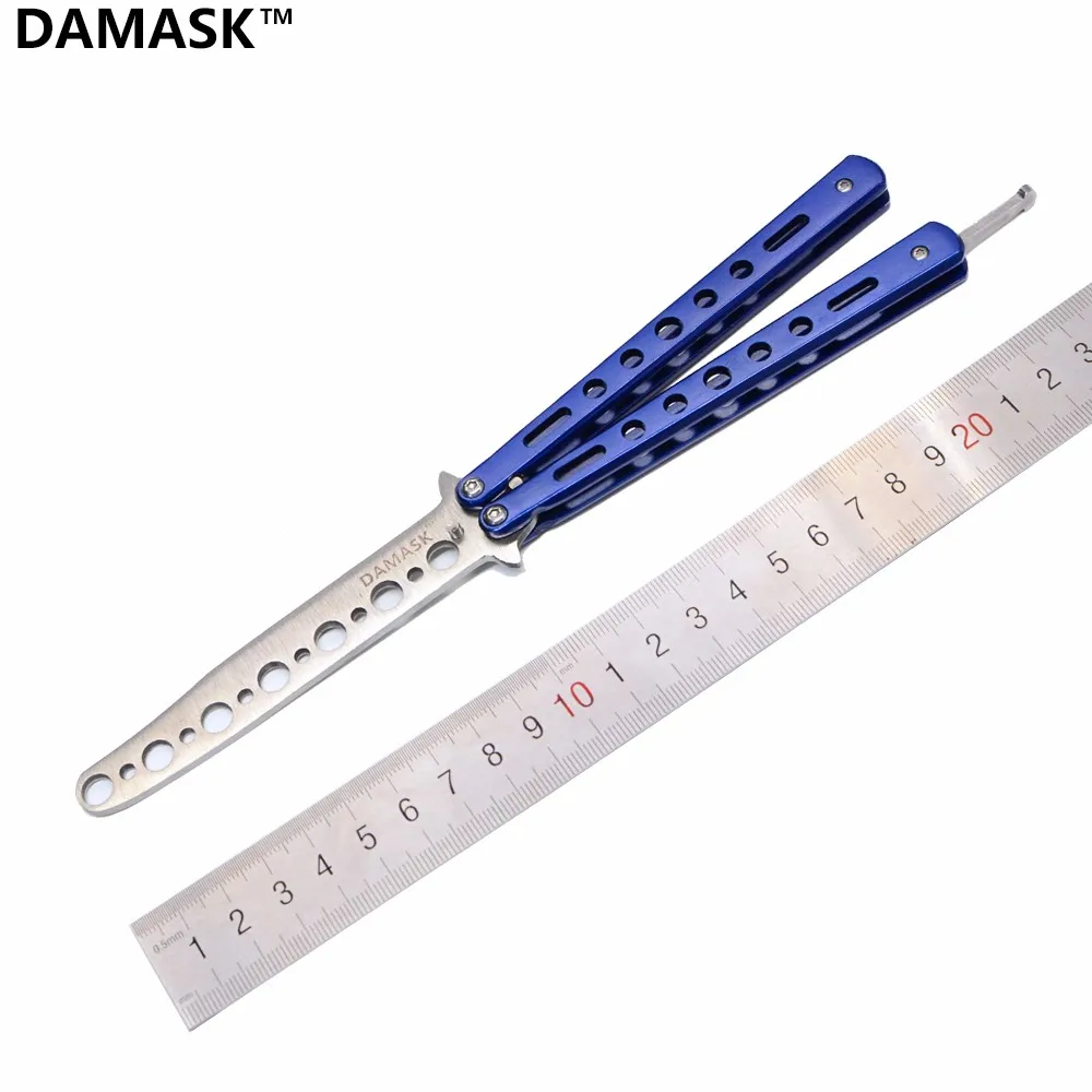 DAMASK Butterfly Knife Non Sharpen Dull Blade Training CS GO Counter Strike Folding Comb Balisong Trainer Tool | Инструменты
