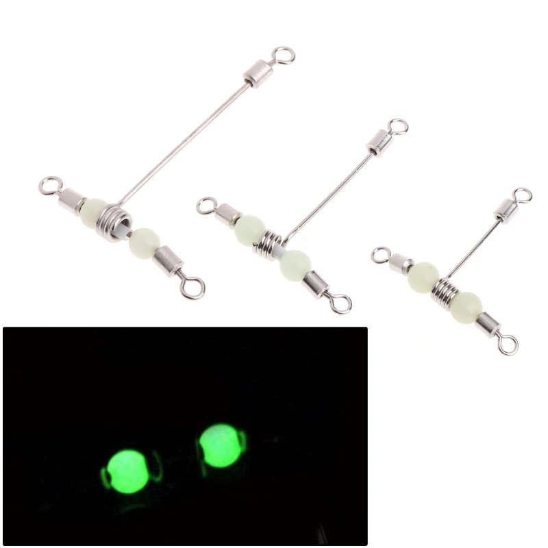 

Fishing Swivel Night Luminous Beads 3 Way T Shaped Rolling Connector Cross Line W20