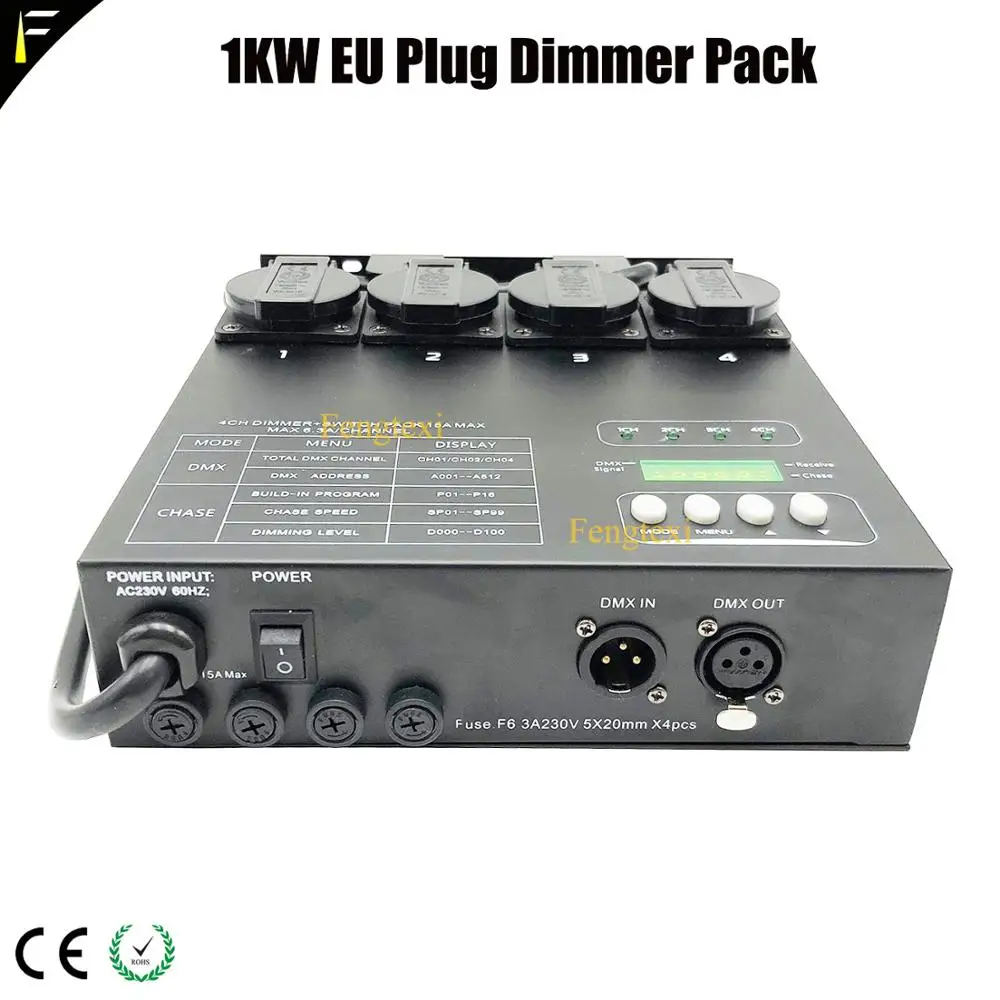ЦП цифровая технология матрица 4 канала 1 кВт DMX диммер задний контроллер затемнения пакет для сценический светильник светильники