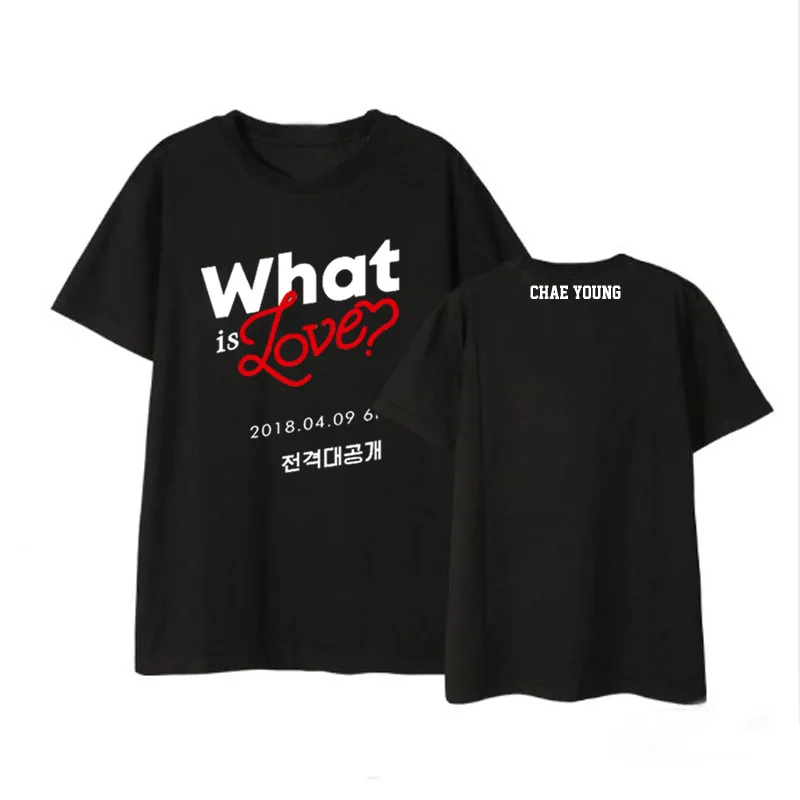 K Pop Kpop TWICE MINI 5th What is Love Album Fan Club Shirts Повседневная Свободная футболка футболки с