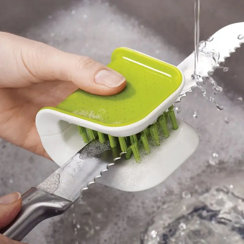 

Handy Cutlery Cleaner Fork Spoon Cooking Knife Cleaning Brushes Eco-Friendly ABS Kitchen Helper Household Cleaning Tool