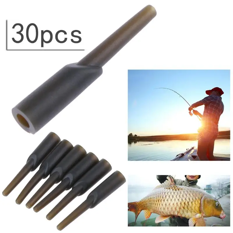 30 قطع 35 ملليمتر طول الكارب الصيد تشغيل منطقة آمنة تزوير chod عازلة مطاطية الخرز حامل السرية pesca معالجة الصيد أدوات