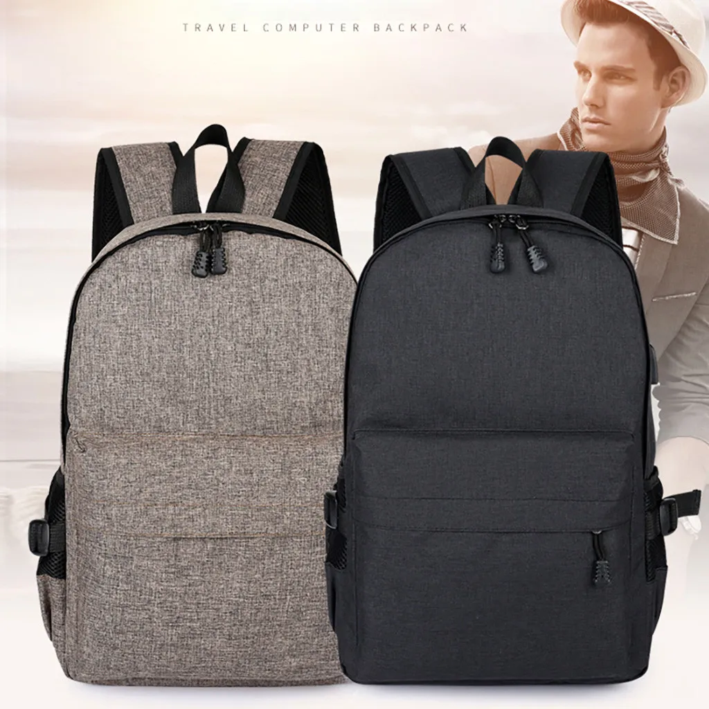 

Men Backpacks 2019 New Business Zipper Laptop Bags Casual Backpack Student Bag Large Capacity Travel Backpack With USB #Zer