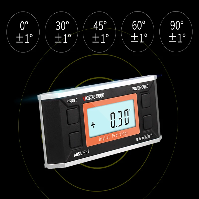  Digital Protractor Inclinometer Magnetic Adsorption Angle Finder Measure Bevel Box Goniometer Magne