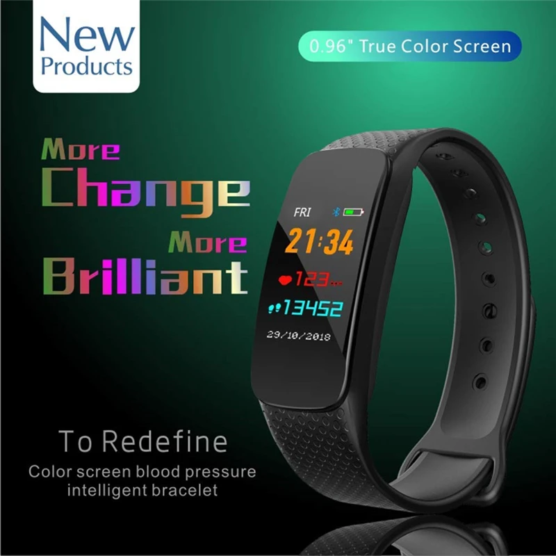 

Colorful Screen Smart Band Bracelet Heart Rate Blood Pressure Sleep Monitor Calorie Counter Pedometer Sport Health Tracker