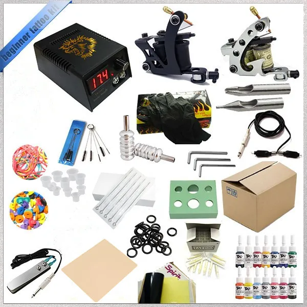 

Biomaser TK-2503 Tattoo Kit 2 Tattoo Machines Gun Black Ink Set Power Supply Grips Body Arts Tools Set Tattoo Permanent Makeup