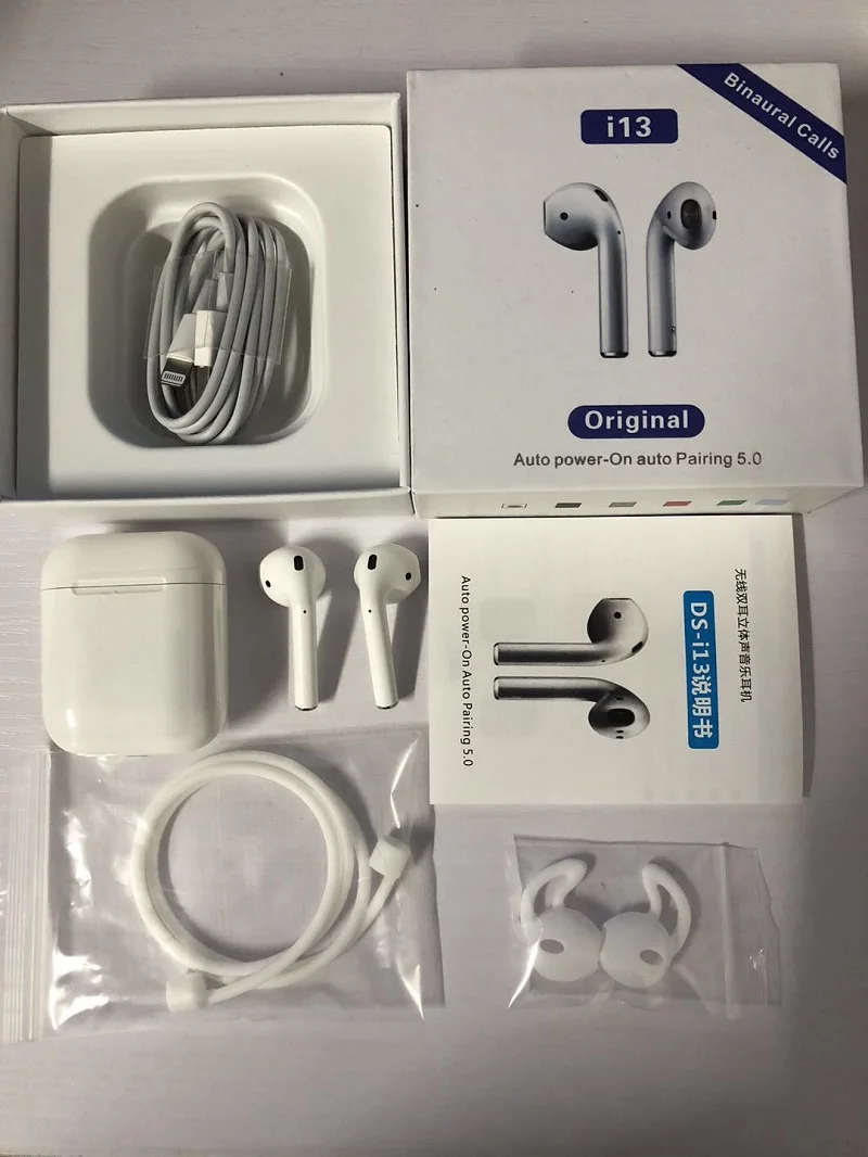 

i13 tws Bluetooth Earphone Wireless earphones Touch control Earbuds 3D Surround Sound & Charging case for iPhone Android phone