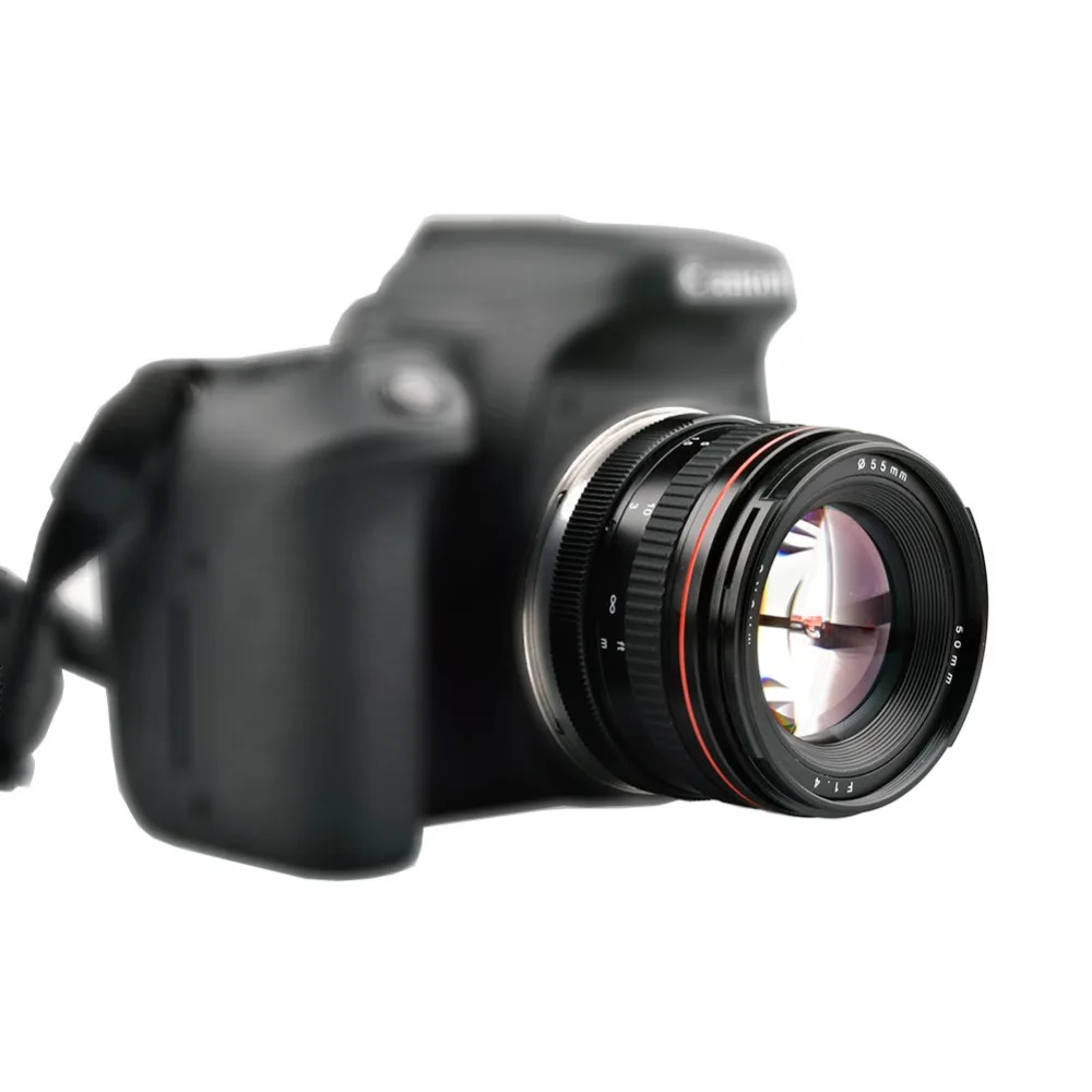 

CUJMH Lightdow 50mm F1.4 Large Aperture Portrait Manual Focus Camera Lens for Canon 550D 760D 77D 80D 5D4 Nikon D5100 D7100