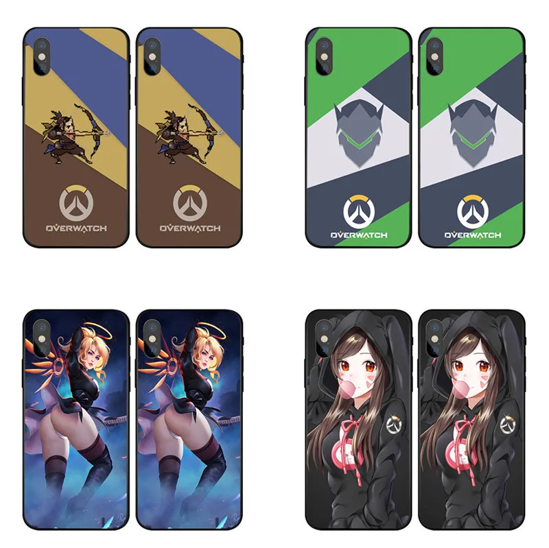 Fashion Game Overwatch Cover Case for iPhone X 6 7 8 plus 5 5s 6s overwatch OW D Va Slim Soft ...