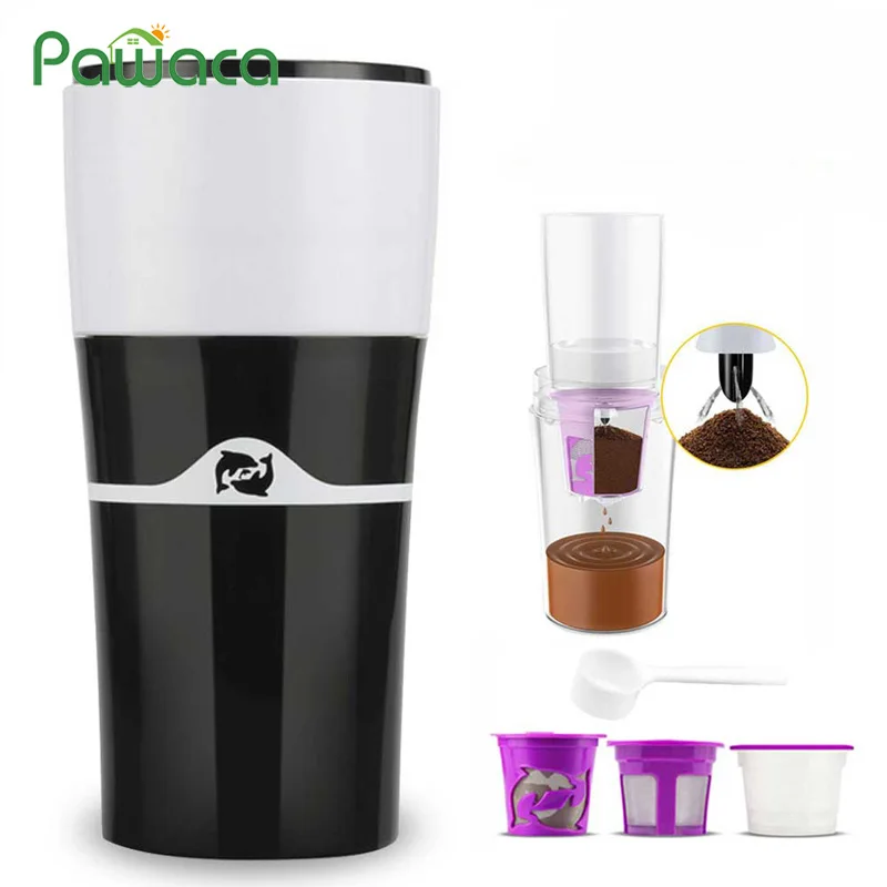 

5pcs/set Reusable Fine Mesh Filter Coffee Capsule Portable Drip Coffee Travel Mug Coffee Scoop Set Compatible with k-cup filter