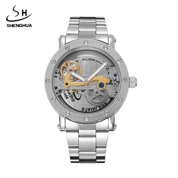 

Fashion Shenhua 2017 Automatic Mechanical Watch Double-Sided Hollow Steel Tide Male Table Luxury Stainless Skeleton Mens Watches