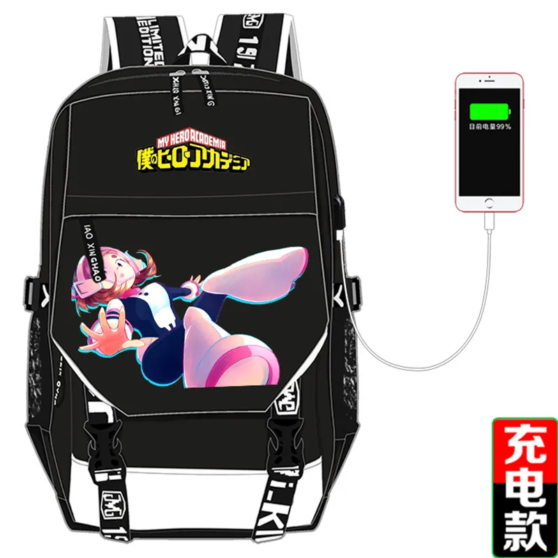 Высокое качество мой герой Academy аниме печать рюкзак Bakugou костюм кацуки для косплея Холст Школьные сумки usb зарядка Рюкзак для ноутбука - Цвет: E
