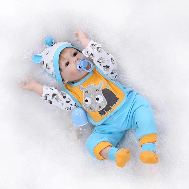 

NPK 22 Inch Lifelike Reborn Baby Dolls Silicone Realistic Newborn Doll Set for Kid Playmate Toy Gift M09