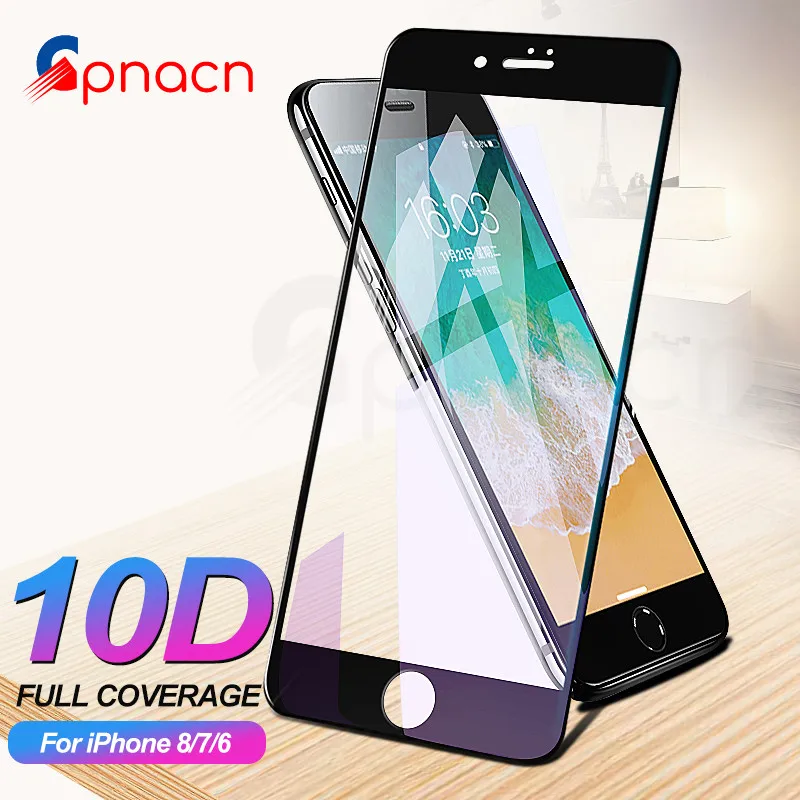 GPNACN 10D Full Cover Tempered Glass For iPhone 8 7 6 6S