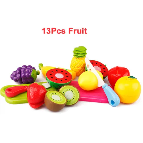 DIY Pretend Play Kitchen Set Toy Simulation Vegetable Fruit Food Model Educational Cognition Toys Gifts For Children Kids Girl - Цвет: F