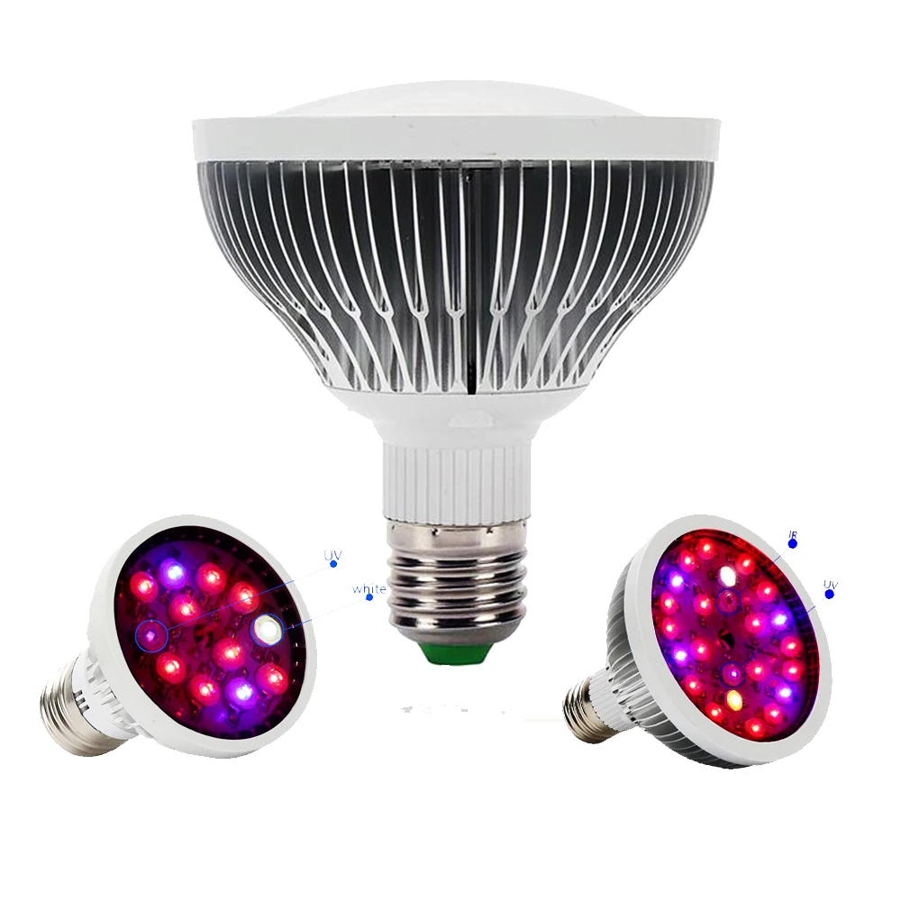 

Rayway 12W 24W LED Grow Light Bulb Red Blue UV IR White E27 Par20 Par30 LED Grow Lamp for Garden Flower Plant Hydroponics System