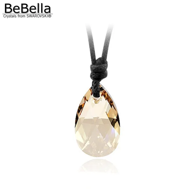 Rope necklace with crystal pendant made with Swarovski Elements 6106