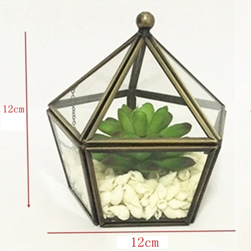 Стеклянный геометрической формы цветок номер моделирование сочные микро пейзаж горшок прозрачный коробка для хранения lucky star Желая бутылки