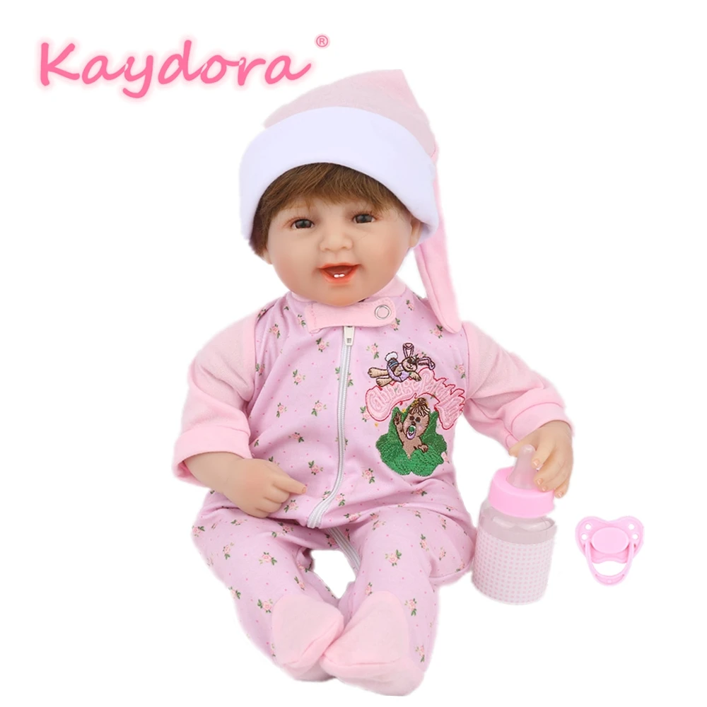 KAYDORA 16 дюймов 40 см Reborn Baby bebe Girl Розовый ручной работы reborn Bebe Bowknot милая Новая модная