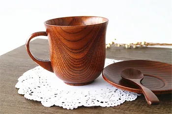

10pcs Japanese Style Natural Wood Cup Drinkware Coffee Cup Teacup Water Mugs Eco-friendly Free Shipping wen5974