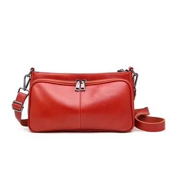 

Designer Genuine Leather Women Messenger Bag Top Quality Small Crossbody Totes Lady Fashion Luxury Evening Red Shoulder Bags
