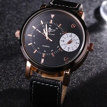 2016 Nouveau Simple Horloge Européenne Style Hommes Montres Sport Montre Trois Couleurs Bracelets En Cuir Bracelet Montres À Quartz