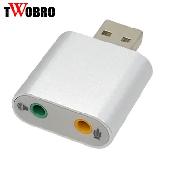 

New Aluminum External 3.5mm Jack USB 2.0 Sound Card 7.1 Channel Audio Adapter Converter for Windows XP/Vista/7/8