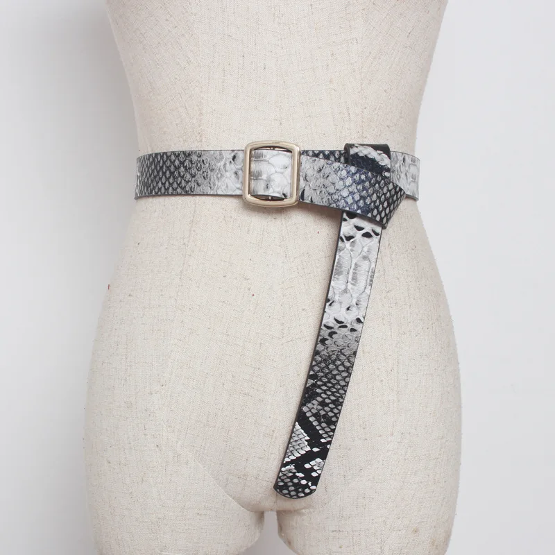 

Female Belt Cummerbund Women Horsehair Belt With Snake Pattern Gold Metal Buckle Hot Sales Women Pu Belt Free Shipping DW11