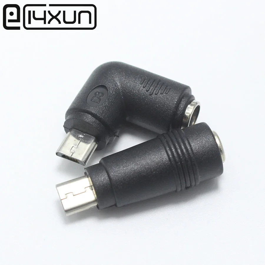 EClyxun 1 шт. Micro usb 5 Pin штекер для 5,5x2,1 мм разъем постоянного тока зарядное устройство адаптер прямой и правый угол разъем