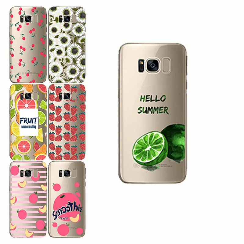 

peach peach banana cherry lemon pattern soft shell Soft Phone Case Cover for samsung Note5 Note8 Galaxy S6 S7 s8 S9 edge plus