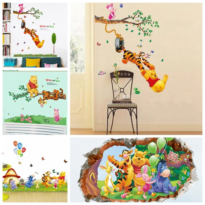 

Animal cartoon Winnie Pooh vinyl wall stickers for kids rooms boys girl home decor wall decals home decoration wallpaper kids