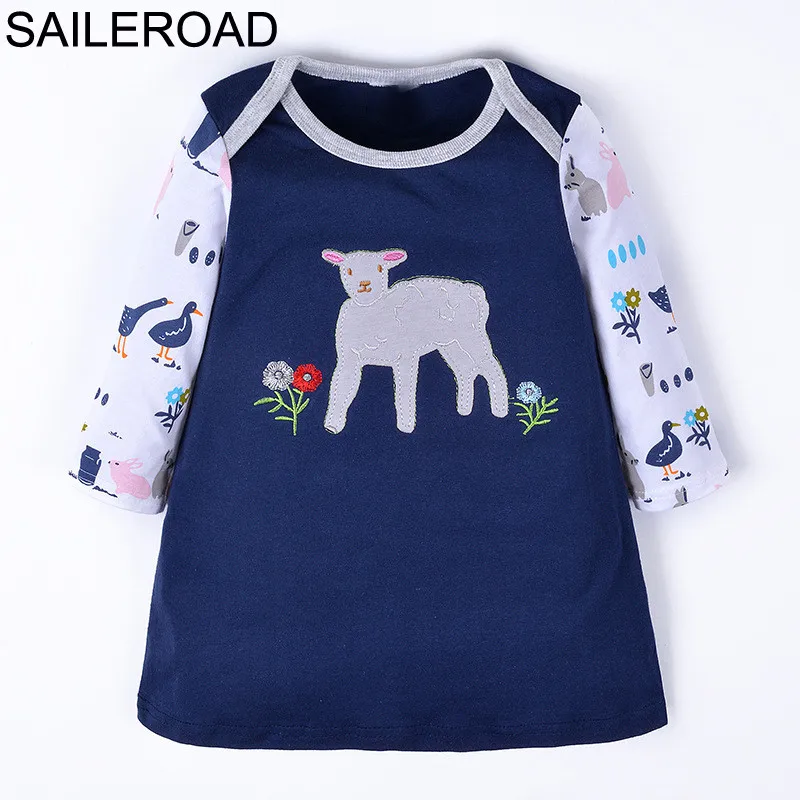 

SAILEROAD 1 To 6 Ages Cartoon Sheep Children Baby Kids Girls Dress Spring Baby Girls Dress Children Girl Party Dress Vestido