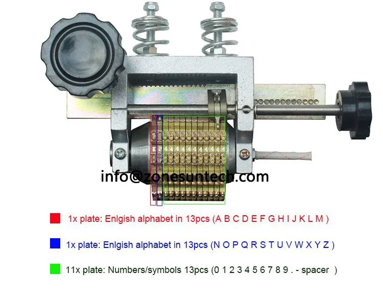 ZONESUN автомат для штамповки используется в кожа логотип биговки машины кодирования пневматический Dialling код принтера