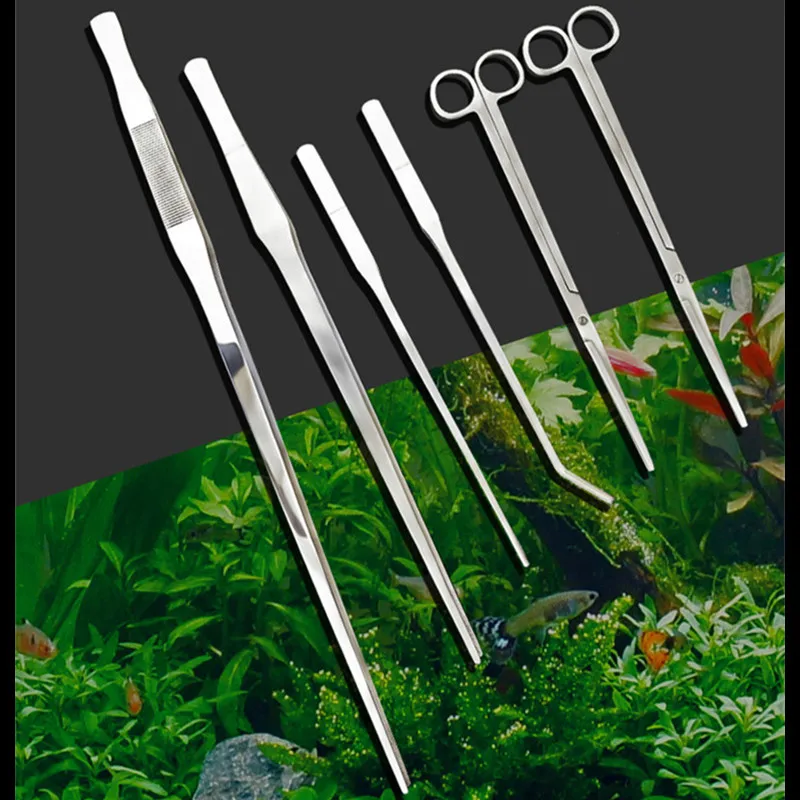 

Aquatic Straight Curved Tweezer Scissor Algae Scraper Cleaner Fish Tank Aquarium Plant Tool Scissor Tweezer Cleaning Tool Holder