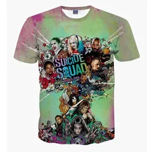 Майка Suicide Squad Женщин Мужские 3D футболка Человек Superhero Дэдпул Хип-Хоп Вскользь Уменьшают Подходящие Кино Джерси Уличной