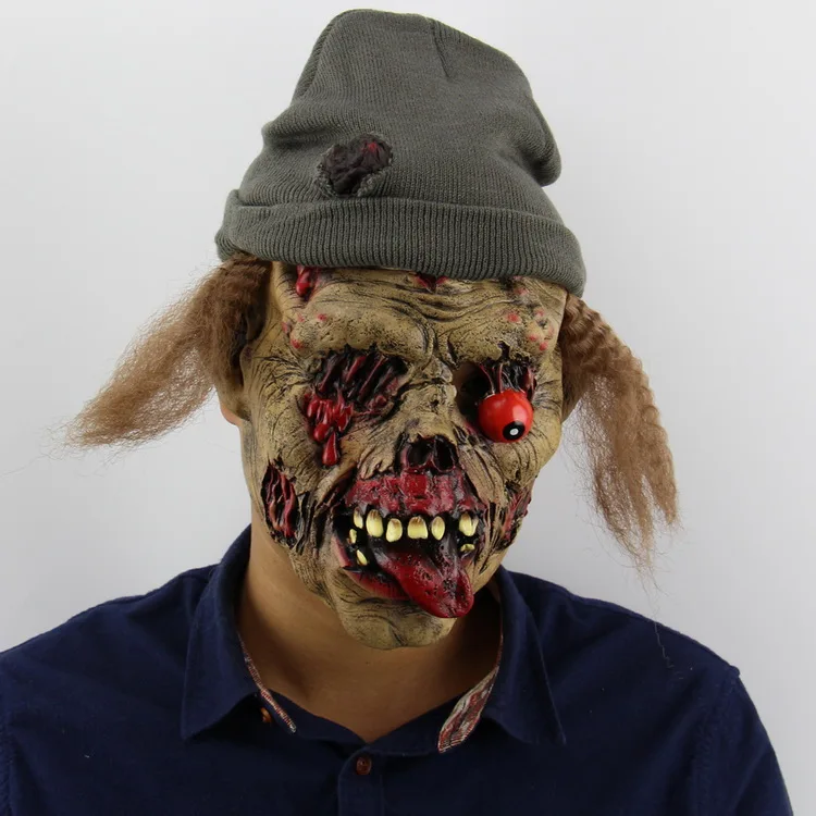 Зомби грубая маска ужаса, маска для Хэллоуина реквизит для дома с привидениями, страшная латексная маска призрака для мужчин - Цвет: M163701 about 130g