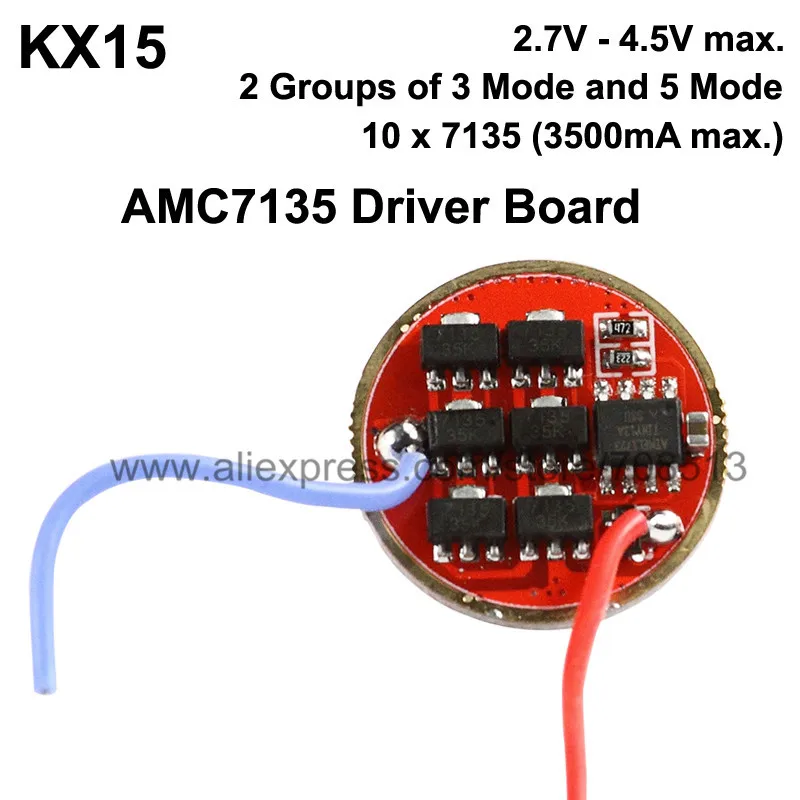 KX15 7135 12x/10x AMC7135 1-Cell 2-group 3-5 режимов Flaight драйвер печатная плата(1 шт