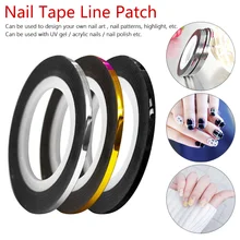 Красивые рулонные наклейки для зачистки фольги для дизайна ногтей лента линия 1 шт. 2 мм 3 мм DIY Серебро Золото Черный Белый инструменты Маникюрный Инструмент