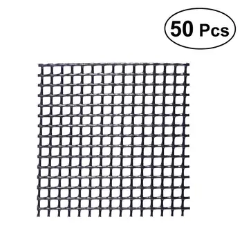 

WINOMO 50Pcs Plastic Flower Pot Mesh Pad Bottom Grid Mat Prevent Soil Loss Leak-proof Pad Anti-corrosion Breathable Net