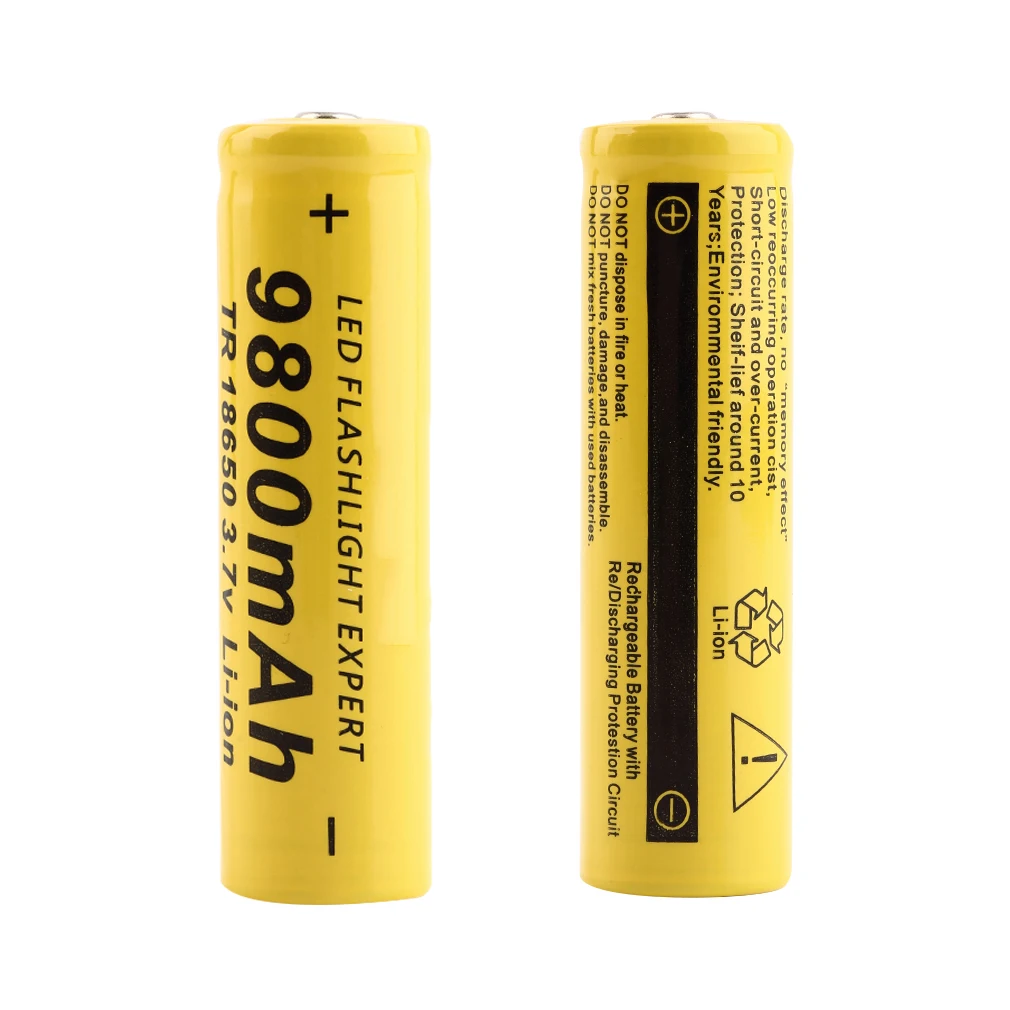 

3.7V 18650 9800mAh Capacity Li-ion Rechargeable Battery For Flashlight Torch