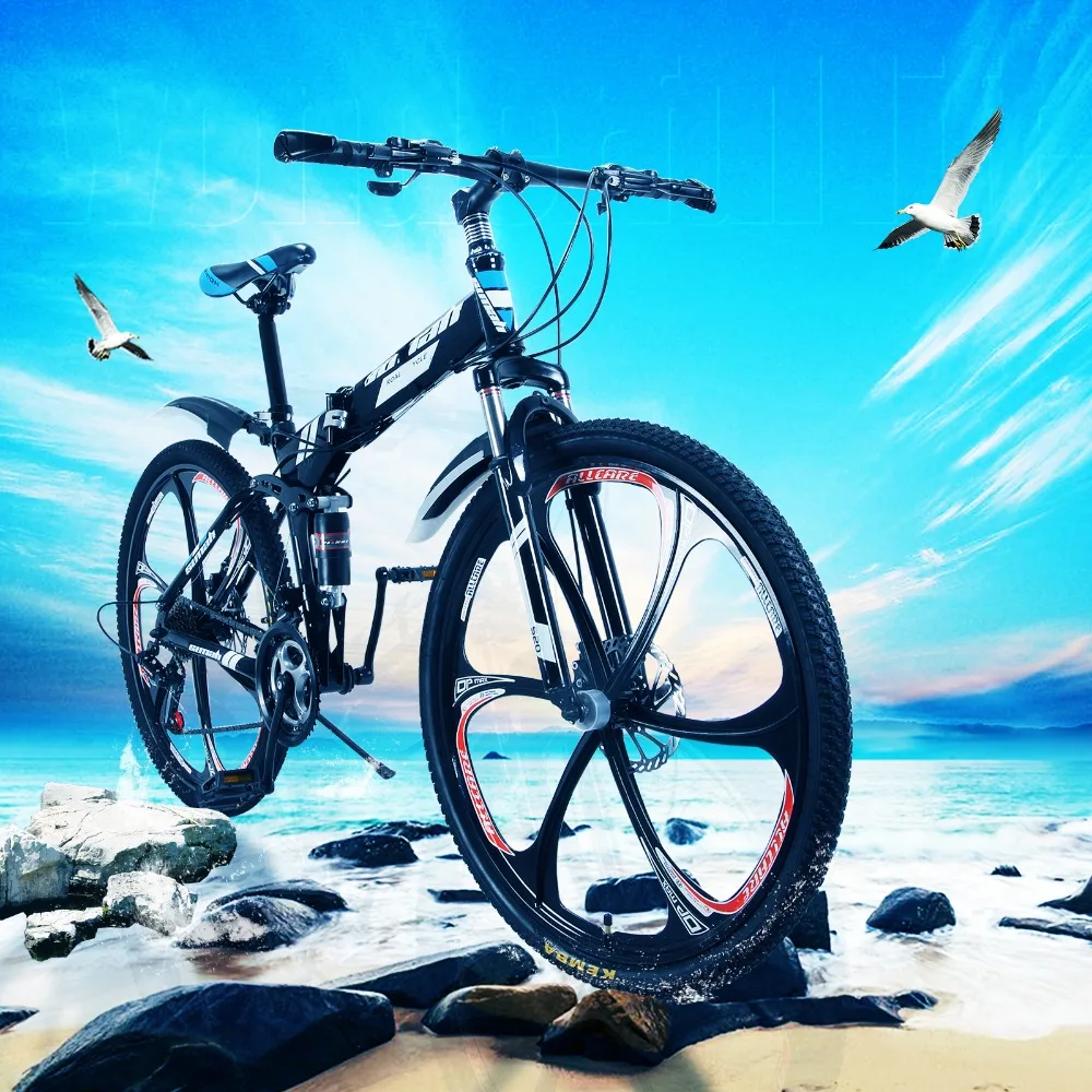Flash Deal Land Rover paragraph mountain bike 21 Speeds 26" aluminum alloy folding variable speed cycling double vibration damping brakes 2