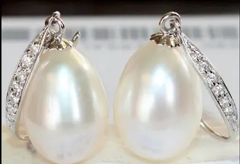 

Women's Hair Full Wigs Hot Selling Shipping******** Charming A Pair 12-13mm South Sea White Baroque Shell Pearl Earring Sil
