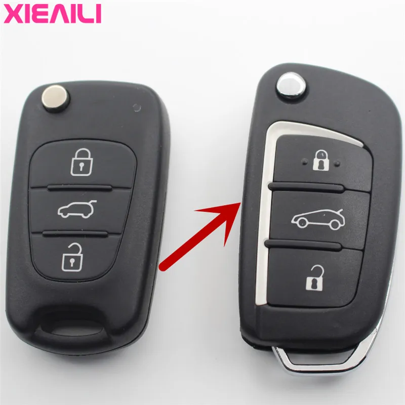 Модифицированный складной чехол для ключа пульта XIEAILI OEM Hyundai I30/IX35/Verna Kia K5/Rio/Picanto/Ceed/Sportage S153|folding remote key|key shellremote