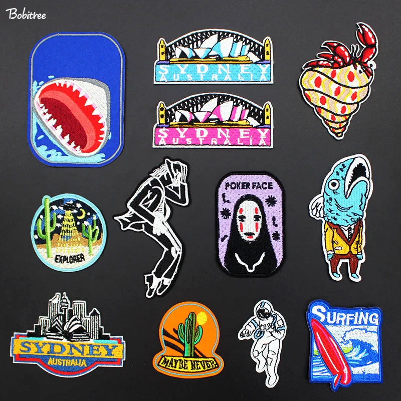 

2018 New SYDNEY Motif Clothes Patches Badges Iron on Embroidery for Clothing Applique for Jacket Jeans Backpack Badges