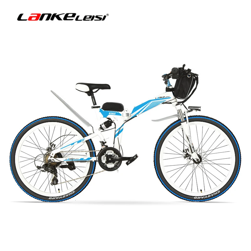 Top K660D 26/24 inches Big Power 500/240W High-carbon Steel Frame Folding Electric Bicycle , 21 Speeds, 36/48V, Disc Brake, E Bike. 0