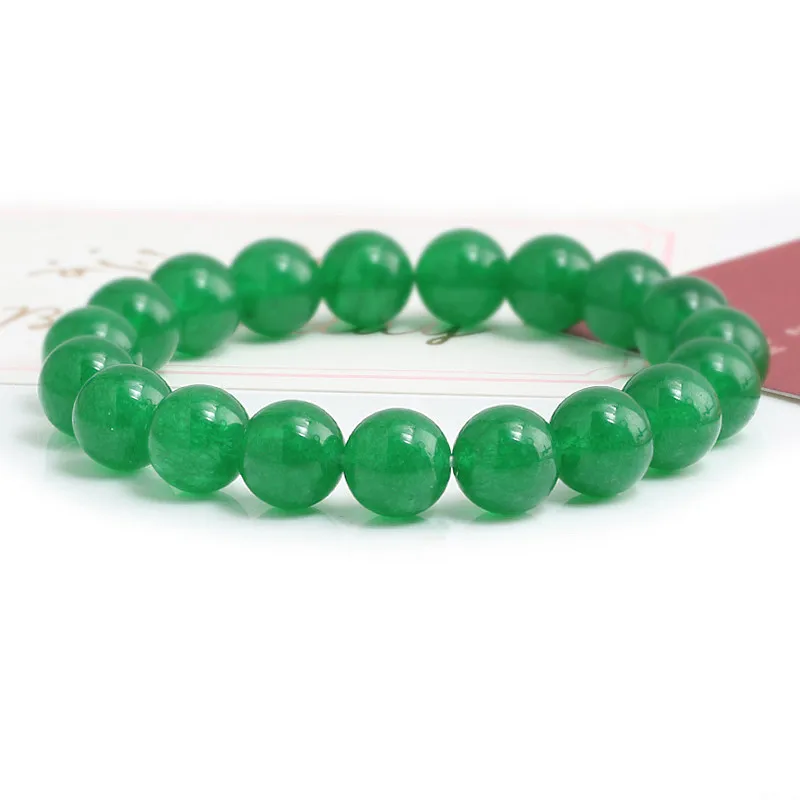 

New Trendy Green Natural Stone Beads Bracelets For Women Men 6MM 8MM 10MM 12MM Round Bead Elastic Yoga Buddha Bracelets Jewelry