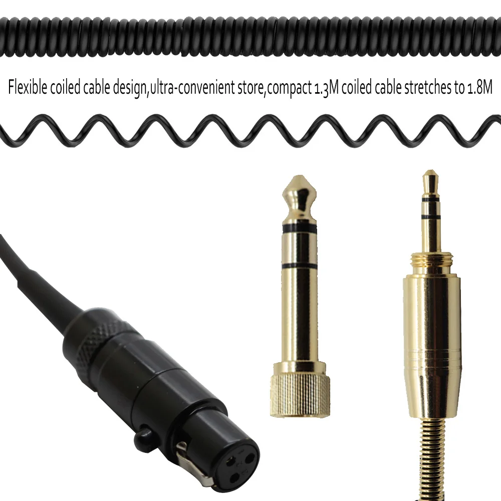 POYATU Headphone Cable For AKG Q701 K702 K267 K712 K141 K171 K181 K240 MK II K271MKII Flexible Coiled Cable With 6.35mm Adapter  (5)